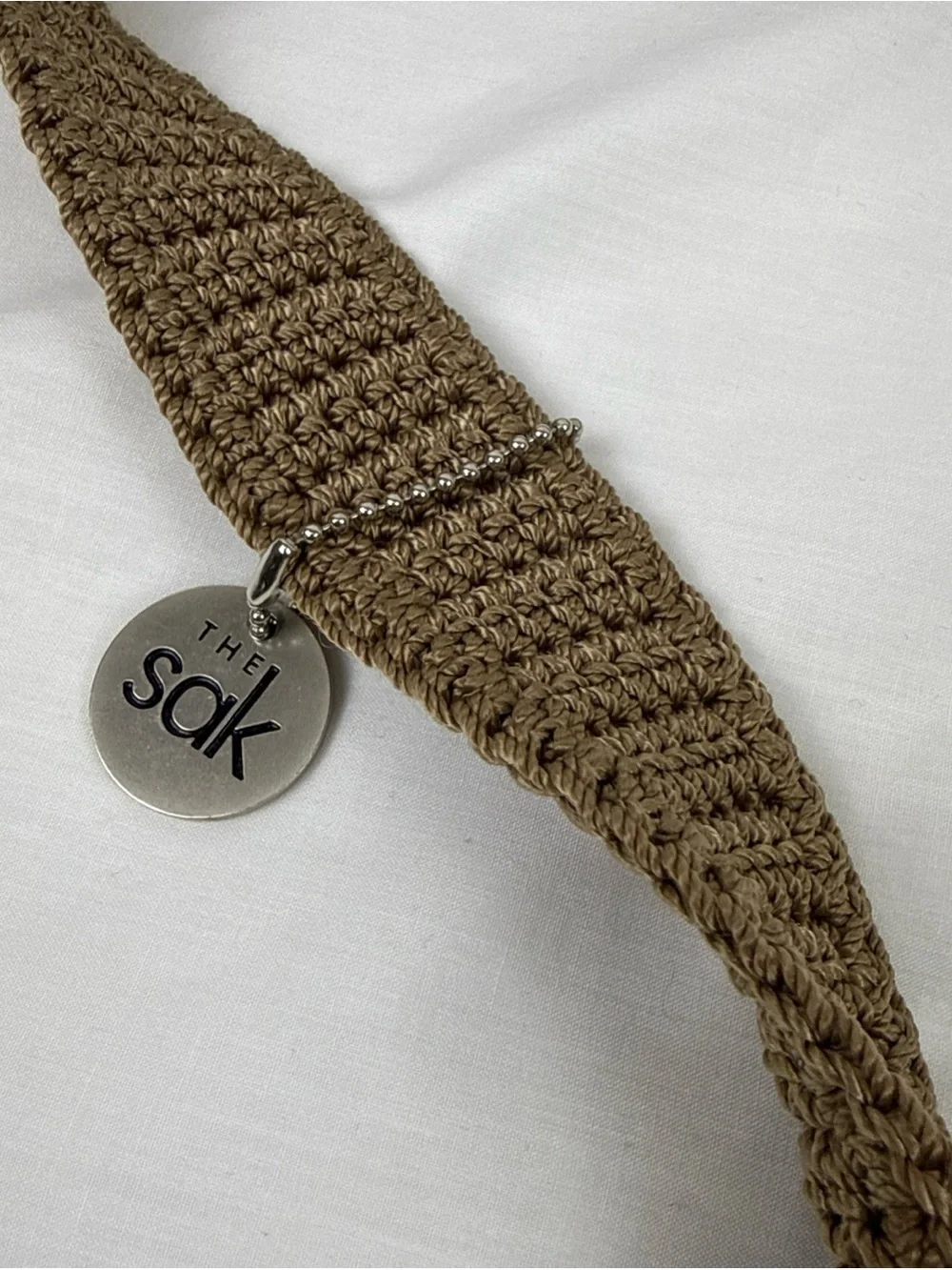 The Sak Brown Crochet Shoulder Boho Bag Natural Minimalist
